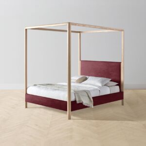 The Thompson Canopy Bed - Performance Velvet Merlot
