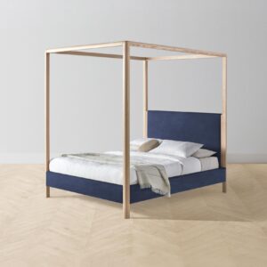 The Thompson Canopy Bed - Performance Velvet Midnight