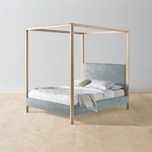 The Thompson Canopy Bed - Performance Velvet Seafoam
