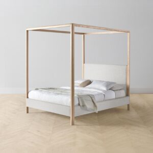 The Thompson Canopy Bed - Performance Woven Chenille Steel