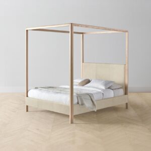 The Thompson Canopy Bed - Tuscan Leather Bisque