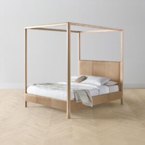 The Thompson Canopy Bed - Tuscan Leather Camel