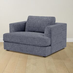 The Varick Chair-and-a-Half - Heritage Belgian Linen Lake