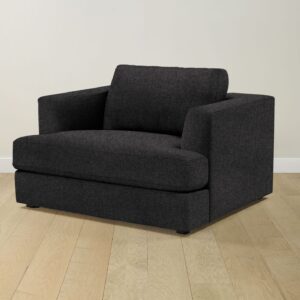 The Varick Chair-and-a-Half - Italian Brushed Wool Pepper