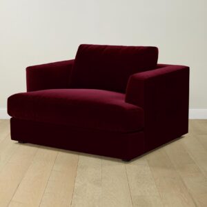 The Varick Chair-and-a-Half - Mohair Crimson