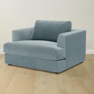 The Varick Chair-and-a-Half - Mohair Slate Blue