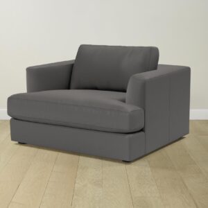 The Varick Chair-and-a-Half - Pebbled Leather Ash