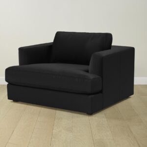 The Varick Chair-and-a-Half - Pebbled Leather Ink