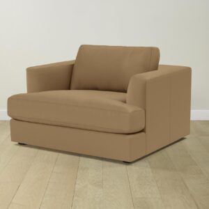 The Varick Chair-and-a-Half - Pebbled Leather Latte