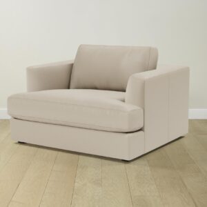 The Varick Chair-and-a-Half - Pebbled Leather Stone