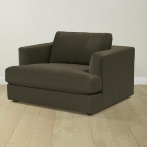 The Varick Chair-and-a-Half - Pebbled Leather Truffle