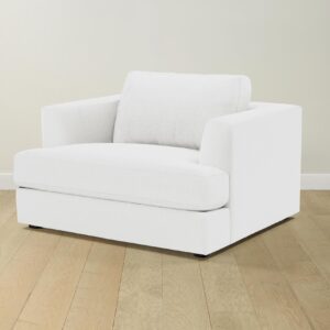 The Varick Chair-and-a-Half - Performance Linen Weave Pure White
