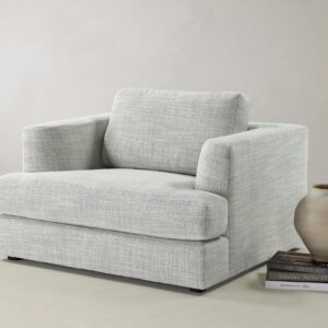 The Varick Chair-and-a-Half - Performance Textured Tweed Dove