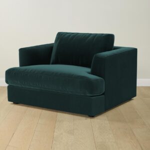 The Varick Chair-and-a-Half - Performance Velvet Emerald