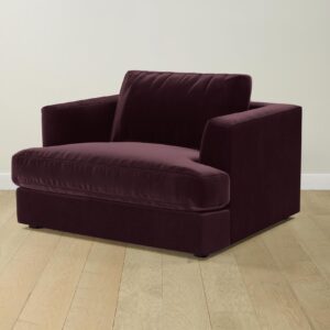 The Varick Chair-and-a-Half - Performance Velvet Merlot