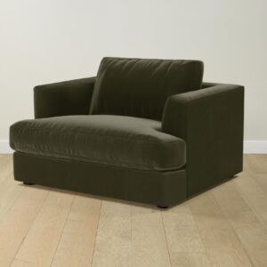 The Varick Chair-and-a-Half - Performance Velvet Olive