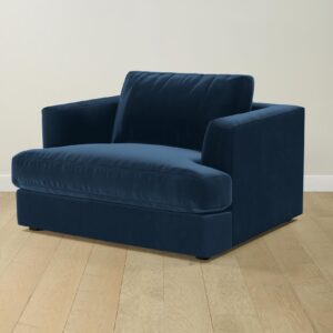 The Varick Chair-and-a-Half - Performance Velvet Sapphire