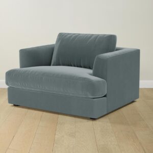 The Varick Chair-and-a-Half - Performance Velvet Seafoam