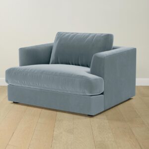 The Varick Chair-and-a-Half - Performance Velvet Sky