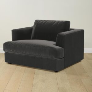 The Varick Chair-and-a-Half - Performance Velvet Slate