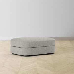 The Varick Ottoman - Heritage Belgian Linen Agate