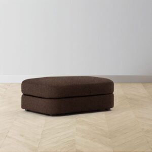 The Varick Ottoman - Italian Brushed Wool Cocoa
