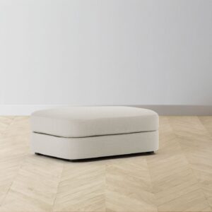The Varick Ottoman - Italian Brushed Wool Vanilla
