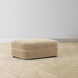 The Varick Ottoman - Mohair Almond