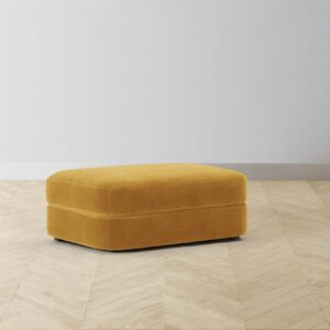 The Varick Ottoman - Mohair Amber