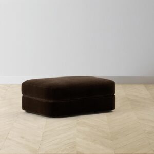 The Varick Ottoman - Mohair Chocolate