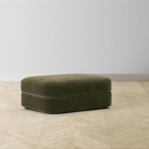 The Varick Ottoman - Mohair Moss