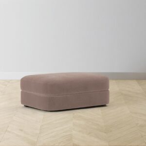 The Varick Ottoman - Mohair Peony