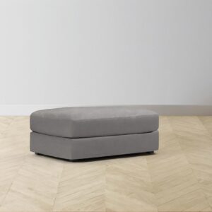 The Varick Ottoman - Nubuck Leather Asphalt