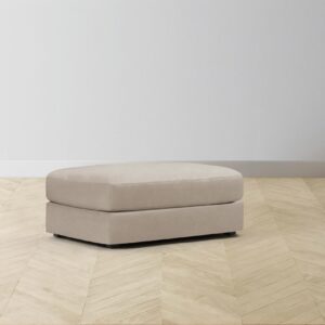 The Varick Ottoman - Nubuck Leather Fawn