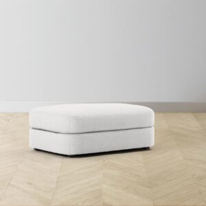 The Varick Ottoman - Performance Bouclé Polar