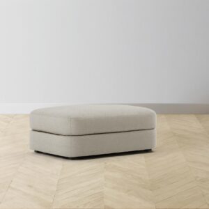 The Varick Ottoman - Performance Textured Linen Flax