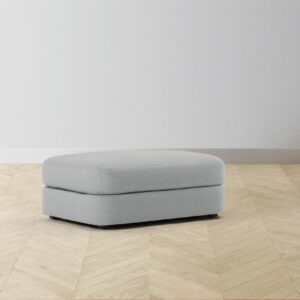 The Varick Ottoman - Performance Linen Weave Cloud