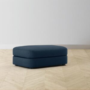 The Varick Ottoman - Performance Linen Weave Bay