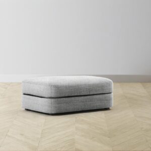 The Varick Ottoman - Performance Textured Tweed Alpine