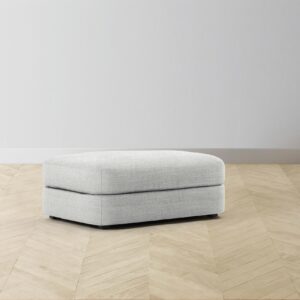 The Varick Ottoman - Performance Textured Tweed Dove