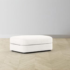 The Varick Ottoman - Performance Textured Tweed Snow