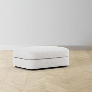 The Varick Ottoman - Performance Tweed Salt