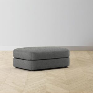 The Varick Ottoman - Performance Tweed Smoke