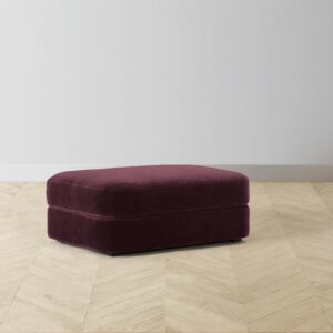 The Varick Ottoman - Performance Velvet Merlot