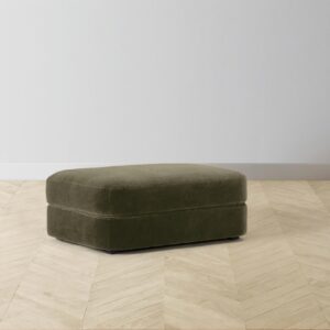 The Varick Ottoman - Performance Velvet Olive