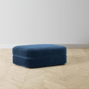 The Varick Ottoman - Performance Velvet Sapphire