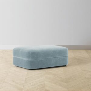 The Varick Ottoman - Performance Velvet Sky