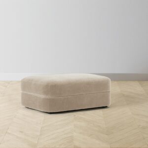 The Varick Ottoman - Performance Velvet Taupe