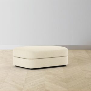 The Varick Ottoman - Performance Woven Chenille Desert