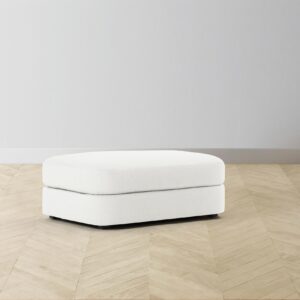 The Varick Ottoman - Performance Woven Chenille Lace